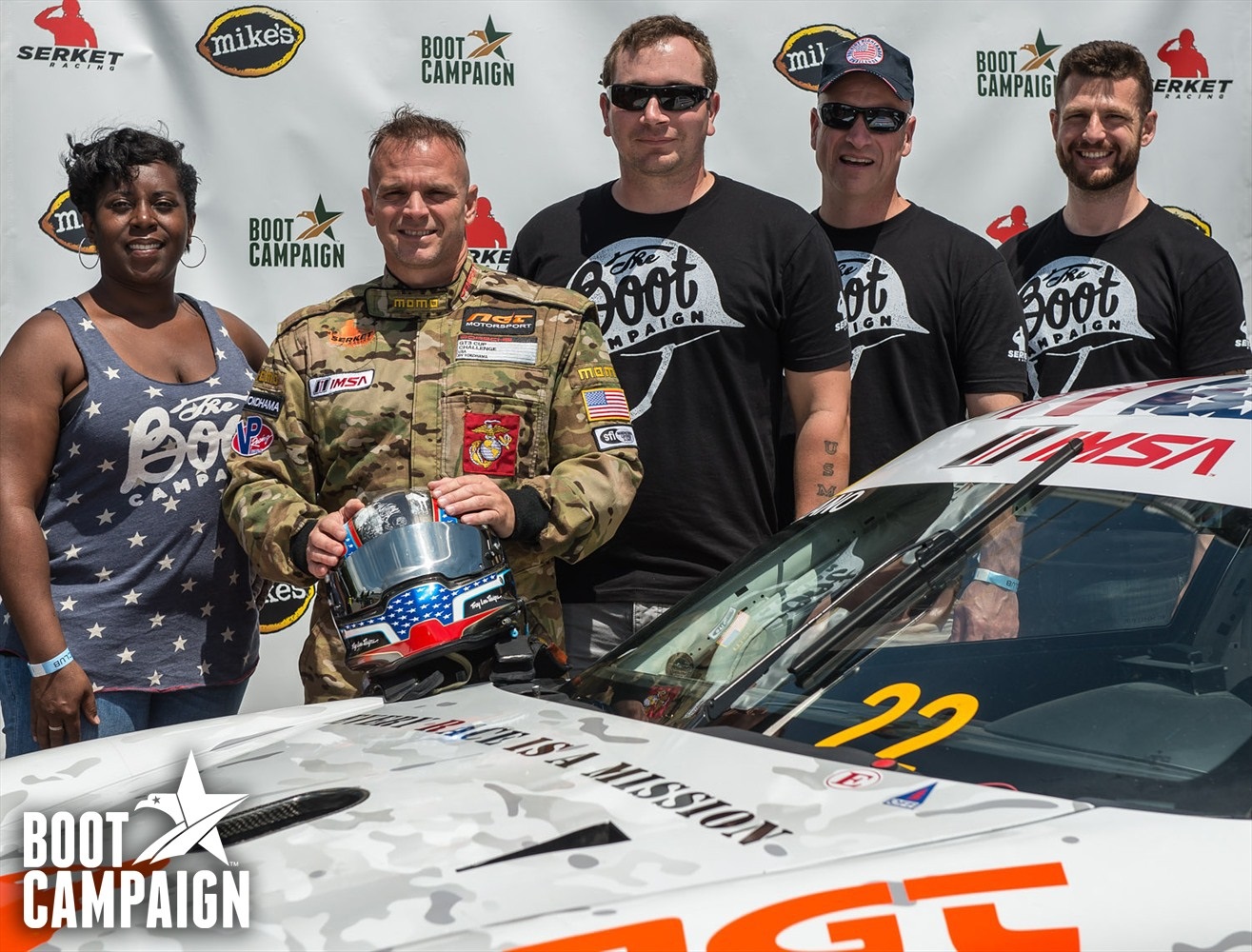 Mark Llano and Boot Campaign team up to host veterans at Serket Racing Porsche race at Watkins Glen