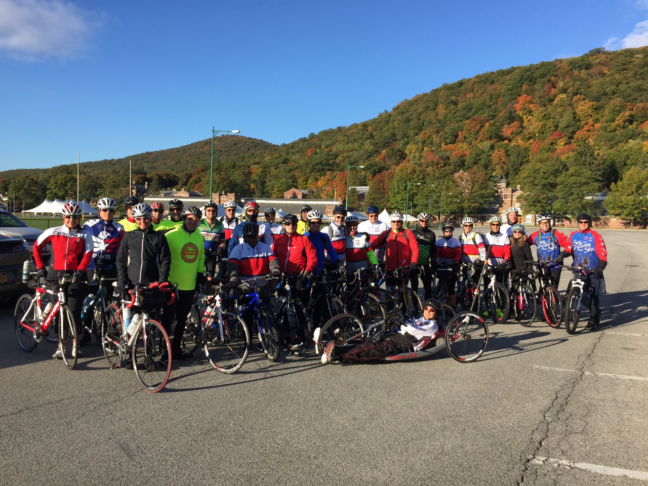 Riders prepare for the start of Face of America Liberty in West Point, New York October 18. Photograph by Van Brinson.