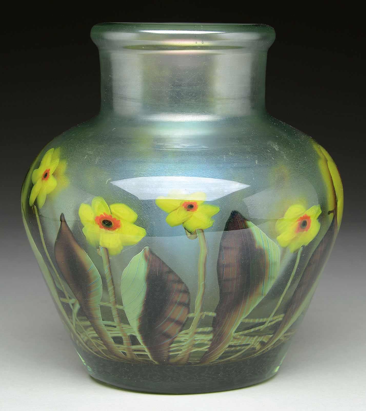 Very Rare Tiffany Studios Aquamarine Vase