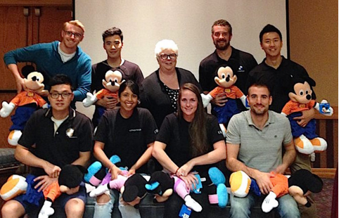 Dr. Cherie Goble (center) of AlignLife of Lafayette, pictured with a few students from the Palmer College of Chiropractic and “adjustable” Mickey and Minnie Mouses.