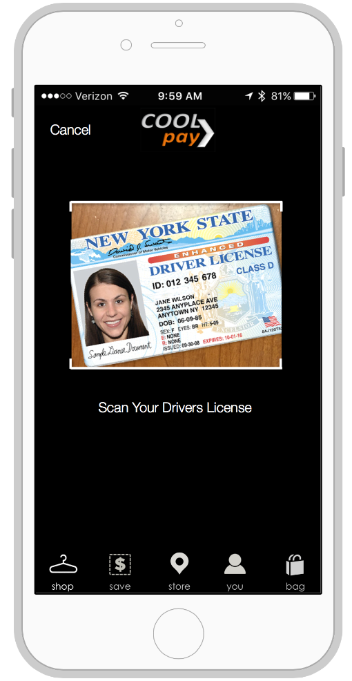 Scan a driver's license to automatically fill out customer's application form with OmnyPay.