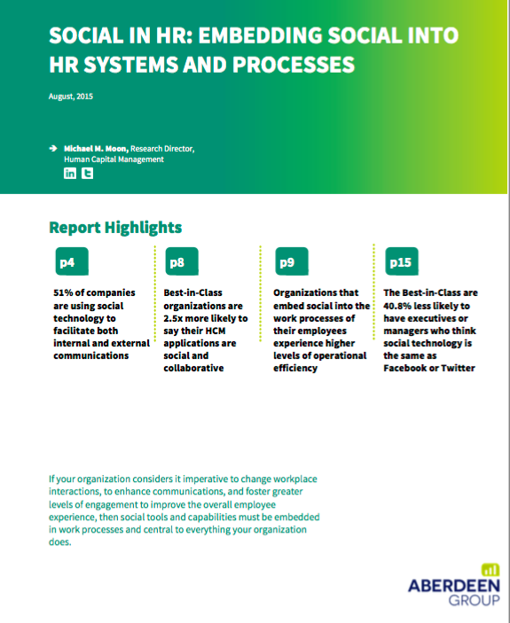 cfactor Works unveiled new research at an exclusive HR Tech event in Las Vegas recently: "Social in HR: Embedding Social into HR Systems and Process",