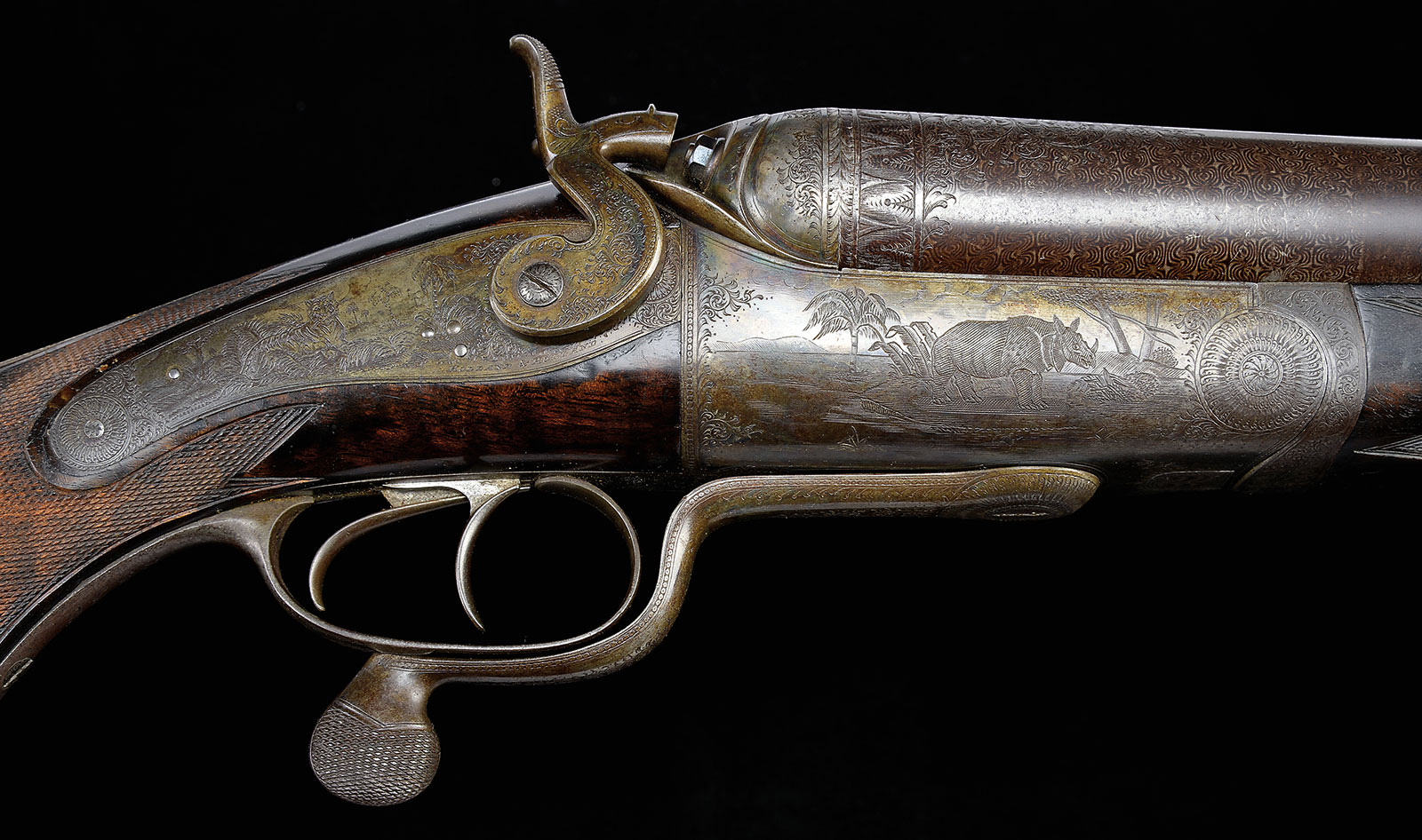 Humongous Holland & Holland Four Bore Double Elephant Rifle; estimated at $60,000-90,000, sold for $149,500.