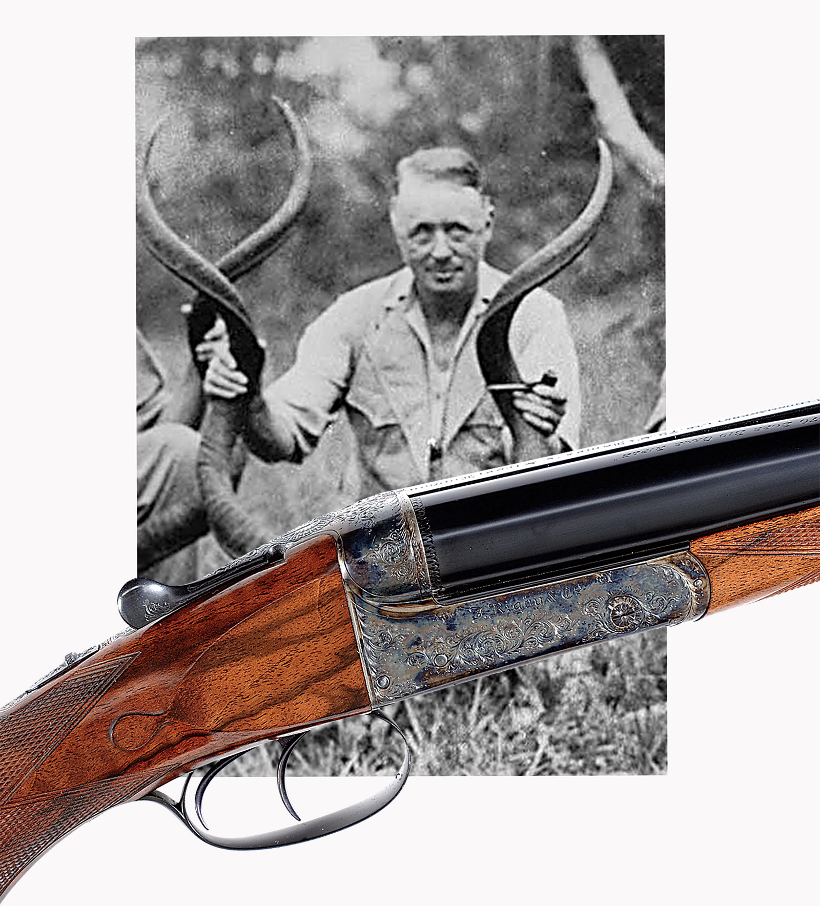 John Rigby cal .470 Boxlock Ejector Double Rifle owned by Philip H. Percival, the “Dean of African Professional Hunters” who inspired Hemingway’s character “Pop” in “Green Hills of Africa."