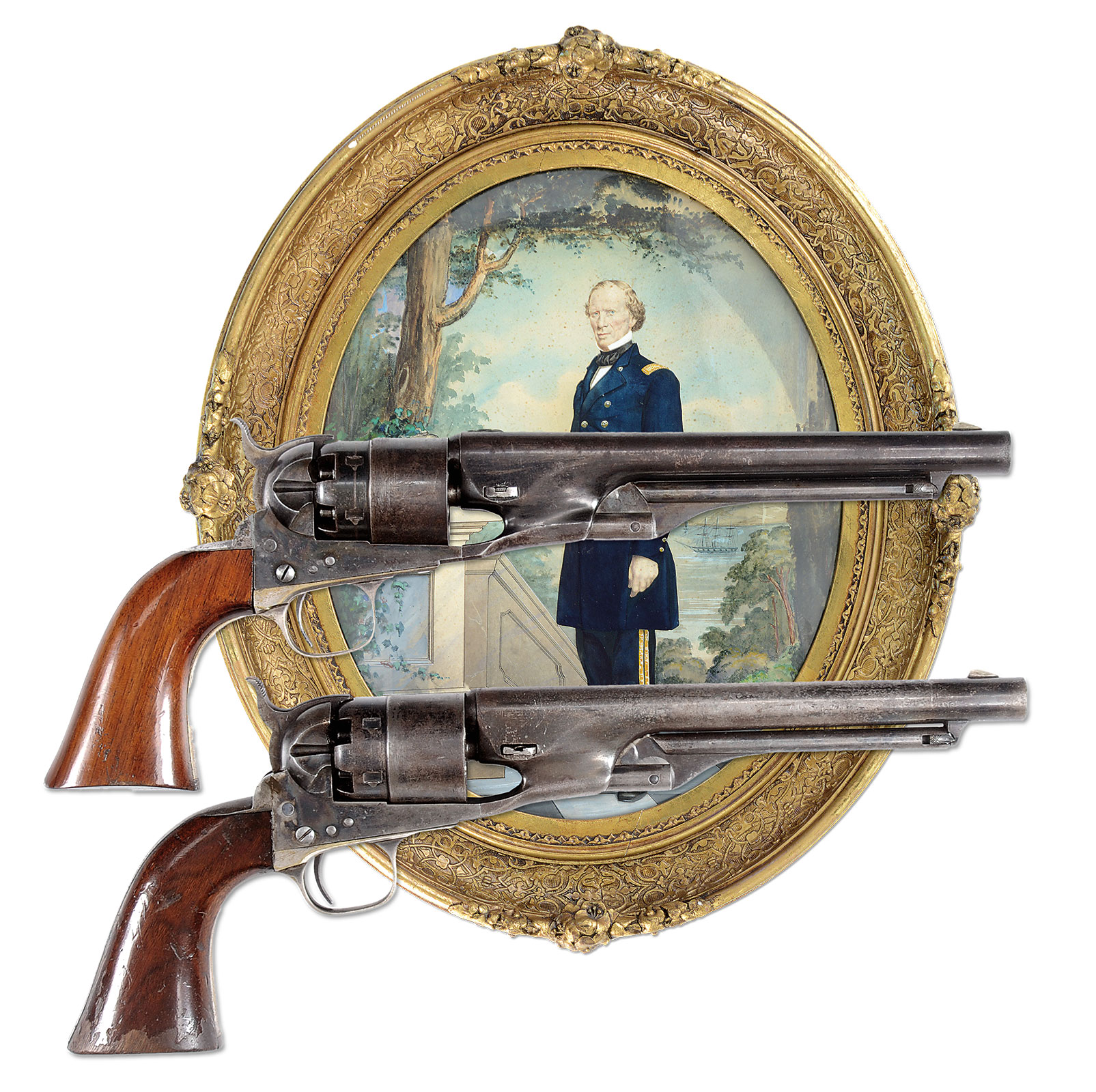 Extremely Fine Cased Pair of Col. Colt Presentation Model 1860 Army Percussion Revolvers to Col. James Cameron who died heroically at the Battle of First Bull Run.