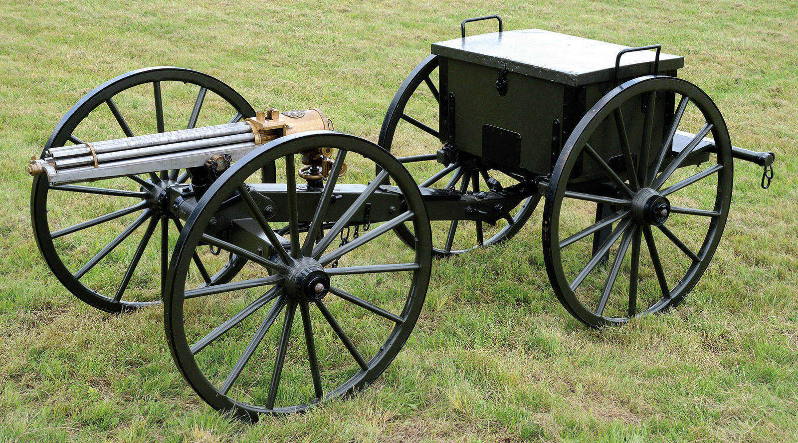 Rare Colt Model 1875 Gatling Gun on Carriage with Limber, estimated at $200...