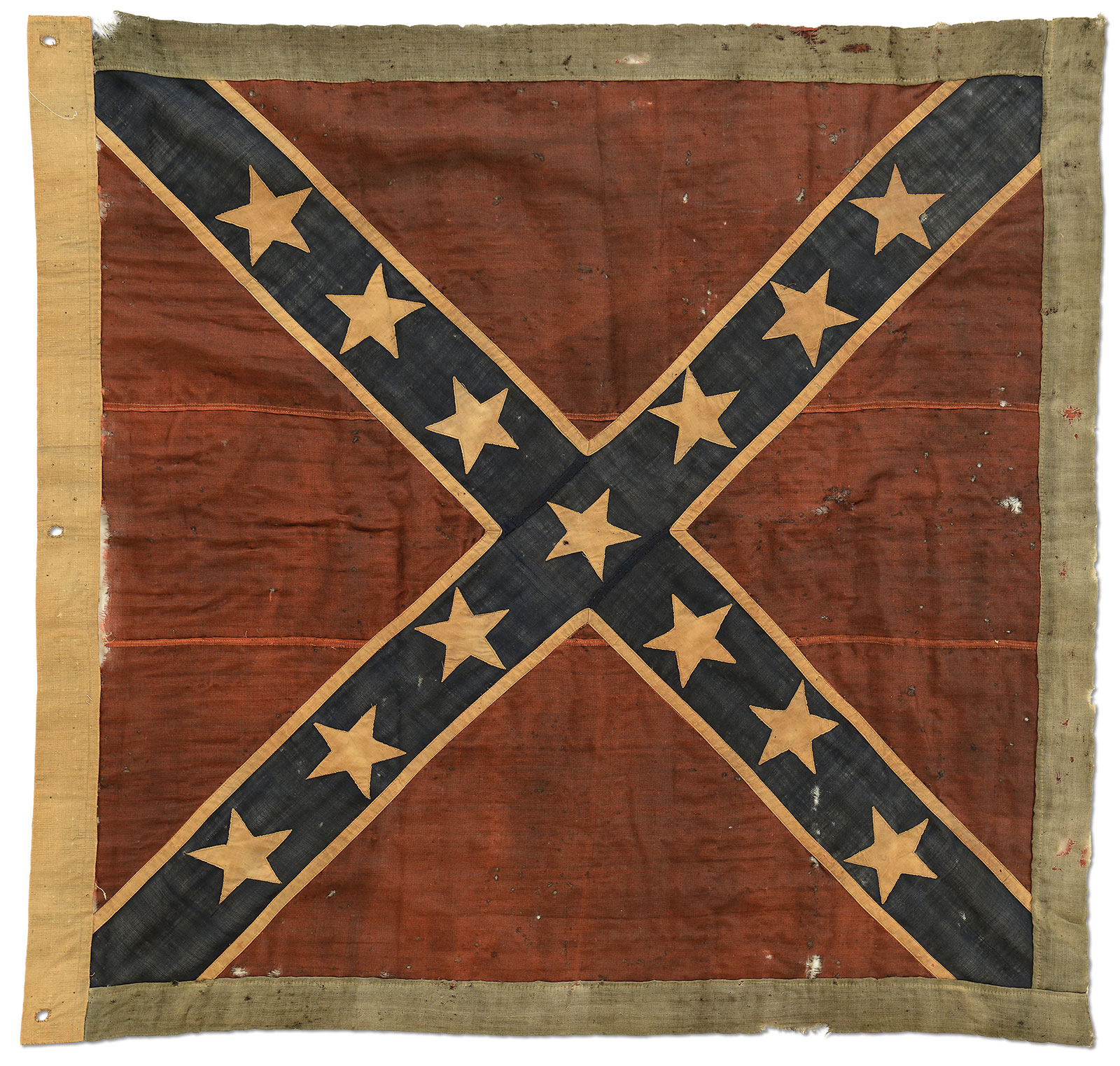 Fine & Historic Army of Northern Virginia Battle Flag carried by Tucker’s Naval Brigade at Battle of Sailor’s Creek, one of the last engagements of the Civil War, sold for $109,250.