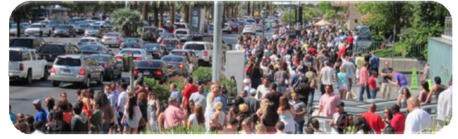 Vegas Pedestrian Traffic exceeds 400,000 per day