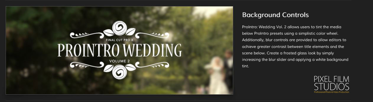 FCPX ProIntro Wedding Volume 2 from Pixel Film Studios.
