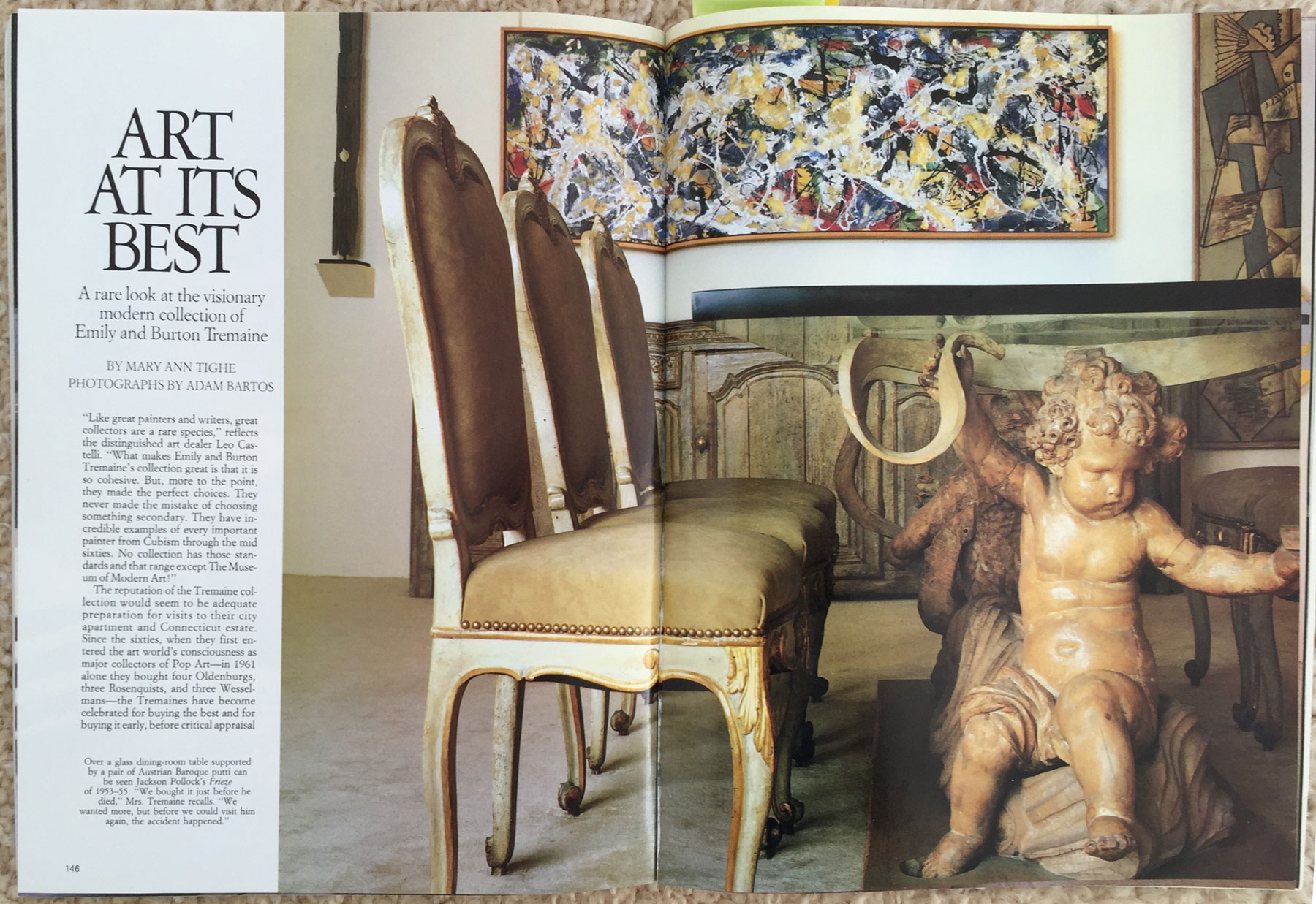 Article in House and Garden April 1984 featuring the Tremaine Collection of Contemporary Art