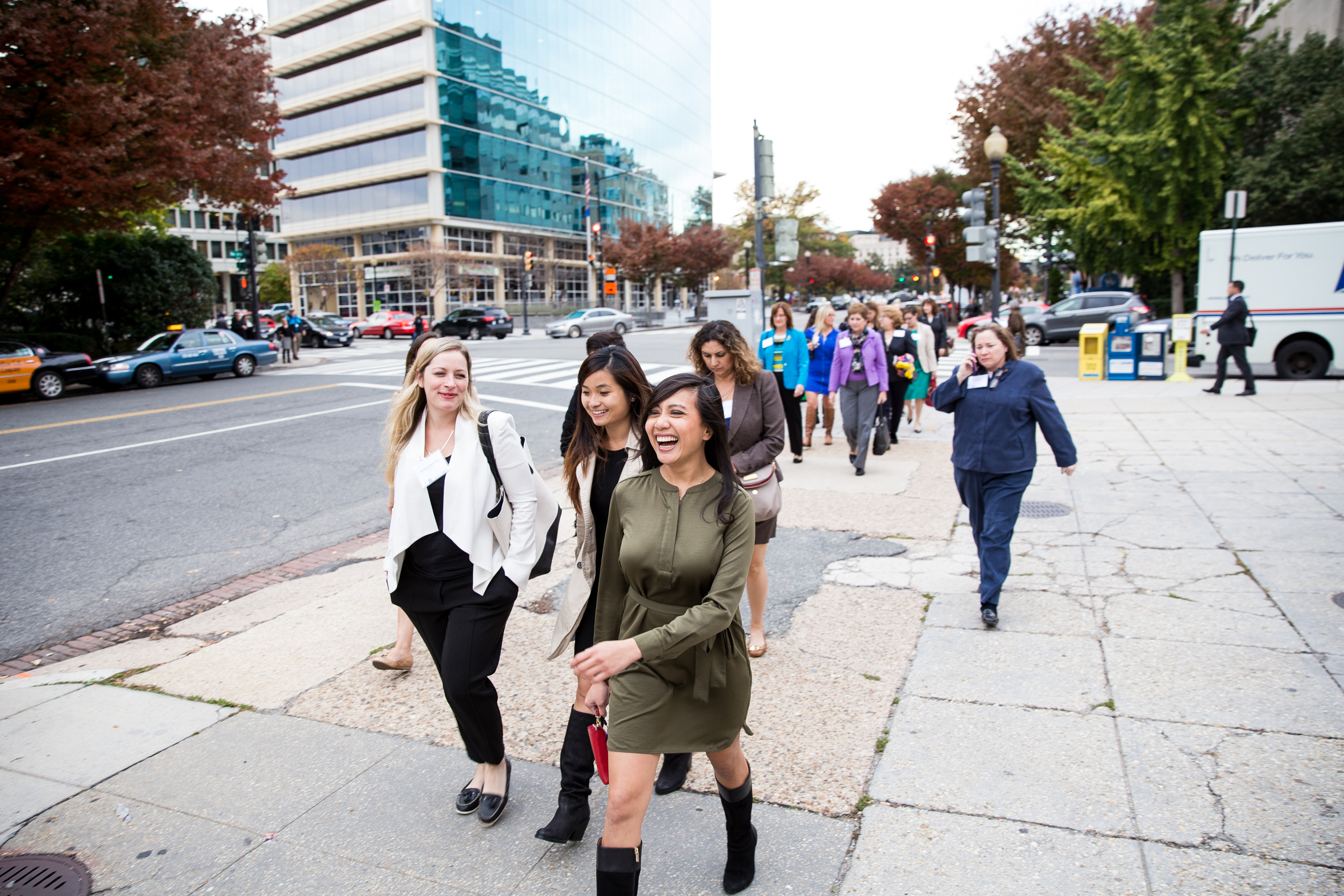 Female agents walking to Capitol Hill during AALU's Women's Engagement Forum