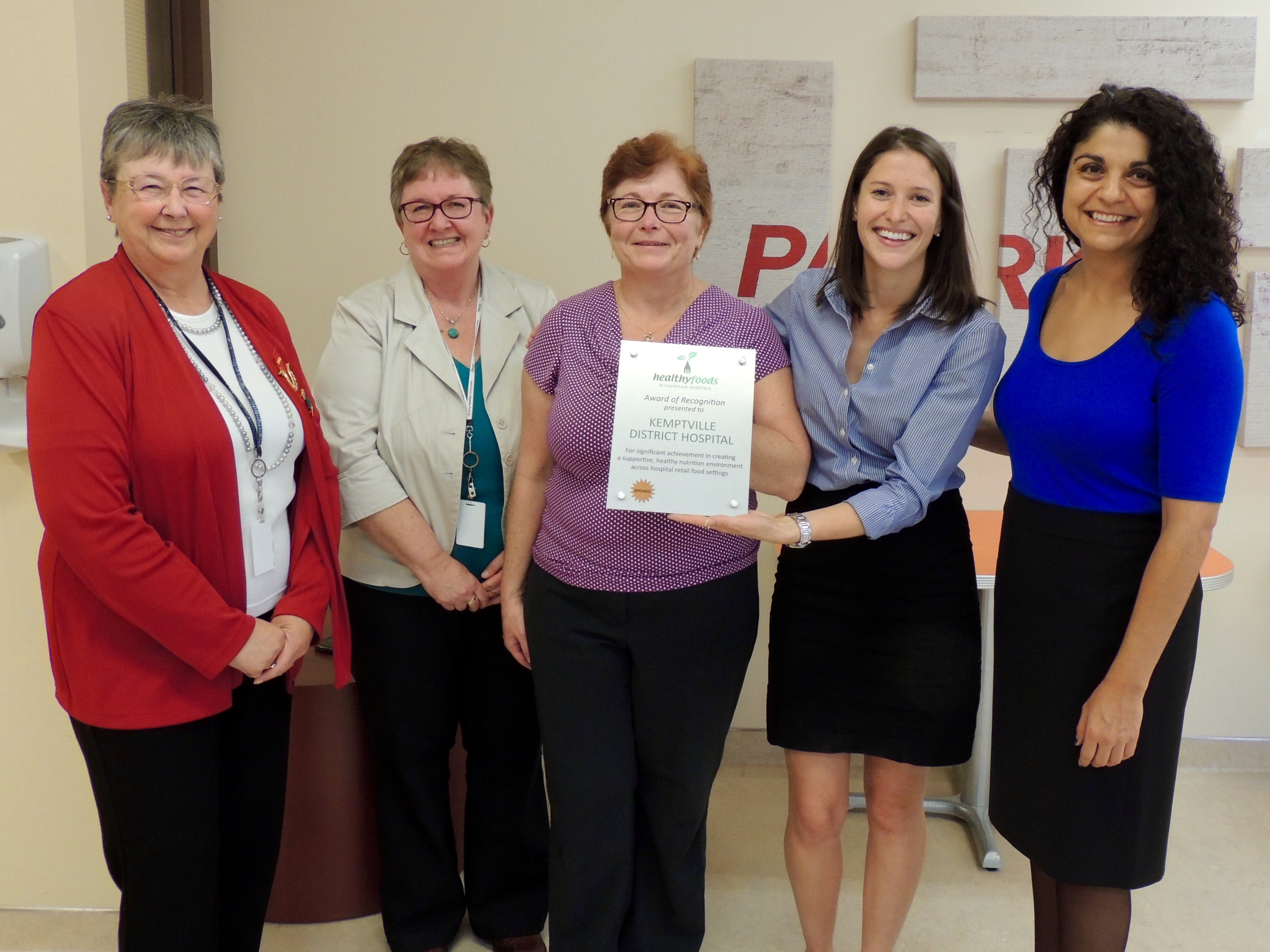 Pictured (l. to r.): Bev Cecchini, Brenda Steacy, Andrea Corbett, Andra Taylor, and Laurie Dojeiji.