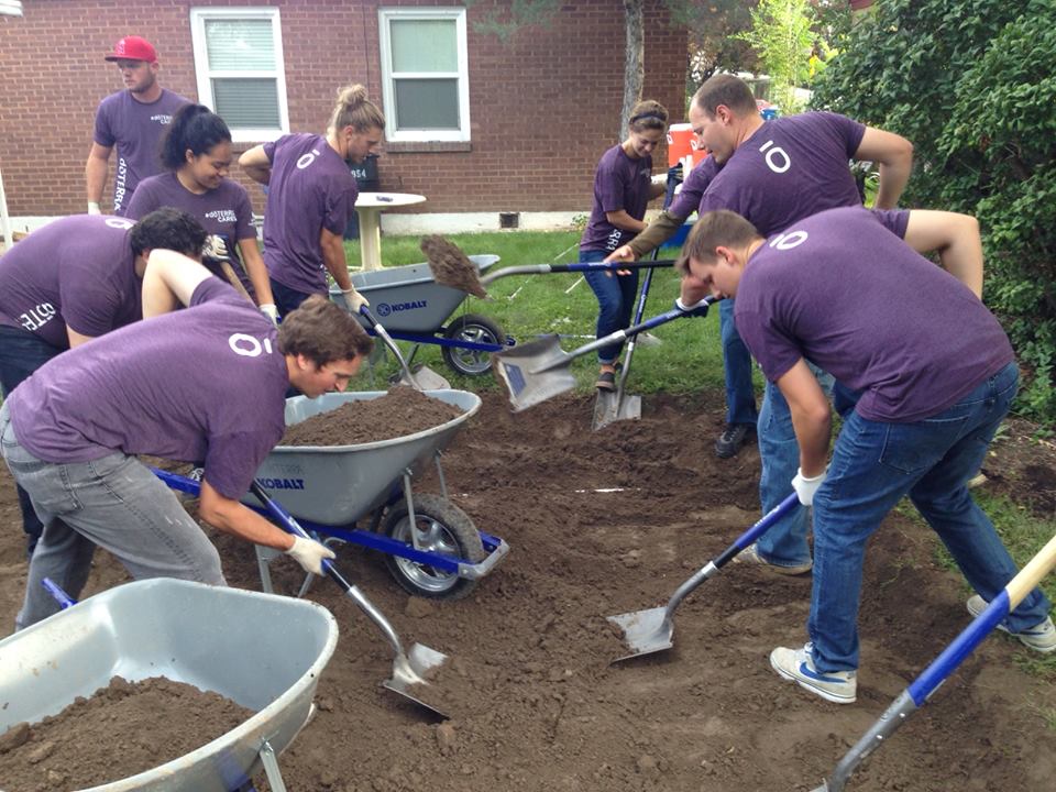 doTERRA employees cleared land and installed a playground, donated by doTERRA Healing Hands Foundation to the Now I Can Foundation, to help children with disabilities.