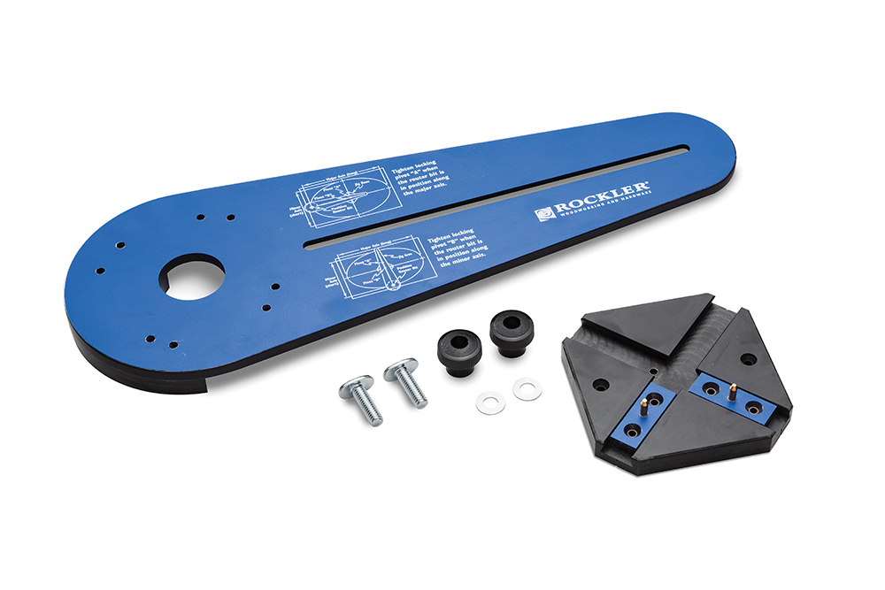 The Ellipse and Circle Jig is made from durable, smooth-sliding phenolic and fits Bosch, DeWalt and Porter-Cable compact routers.