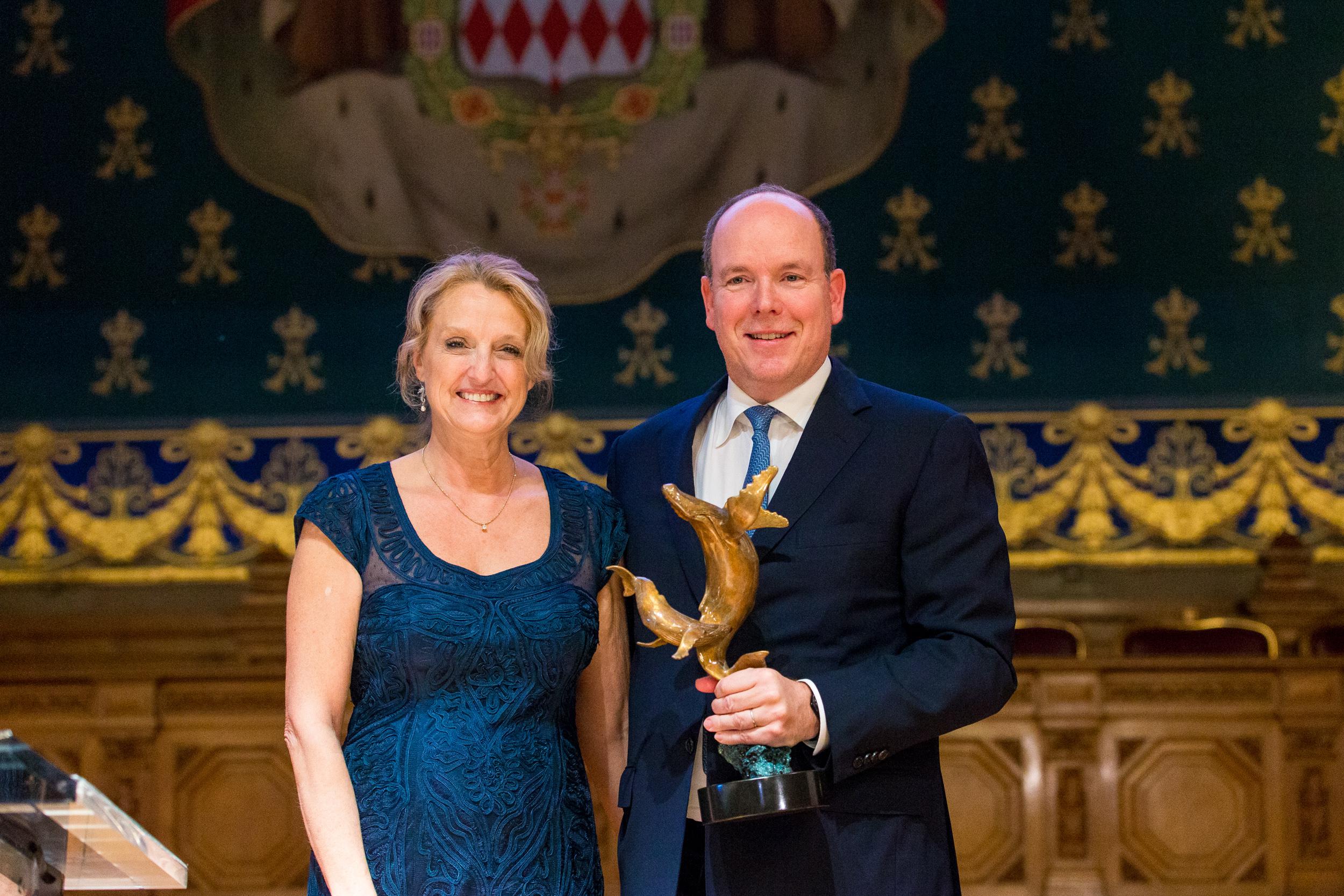 Debbie Kinder, CEO and founder of BLUE and HSH Prince Albert II of Monaco