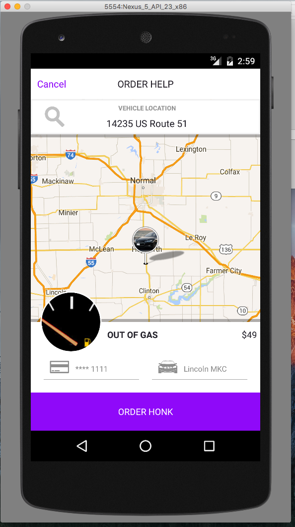 HONK Android app v 2.0 features a map-centric interface