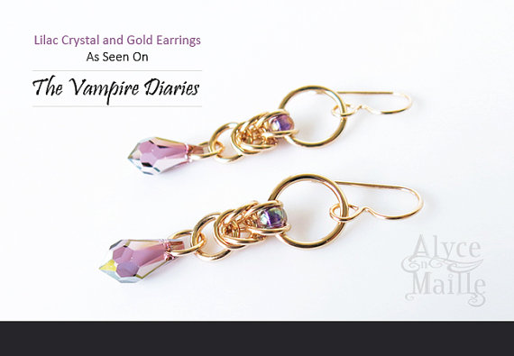 Iridescent Lilac Earrings from Alyce n Maille,
