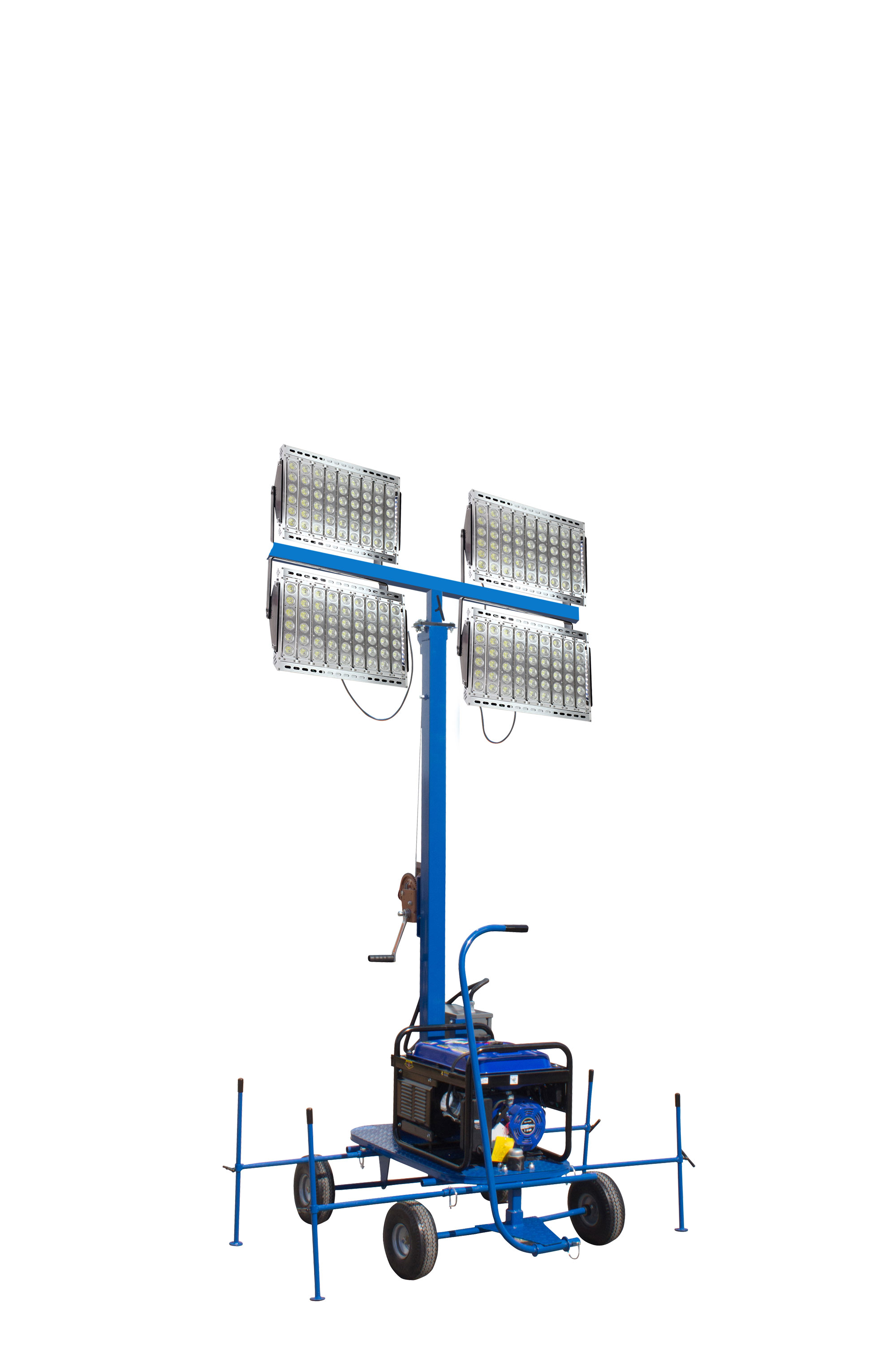 Mini LED Light Tower Equipped with Four 400 Watt Fixtures