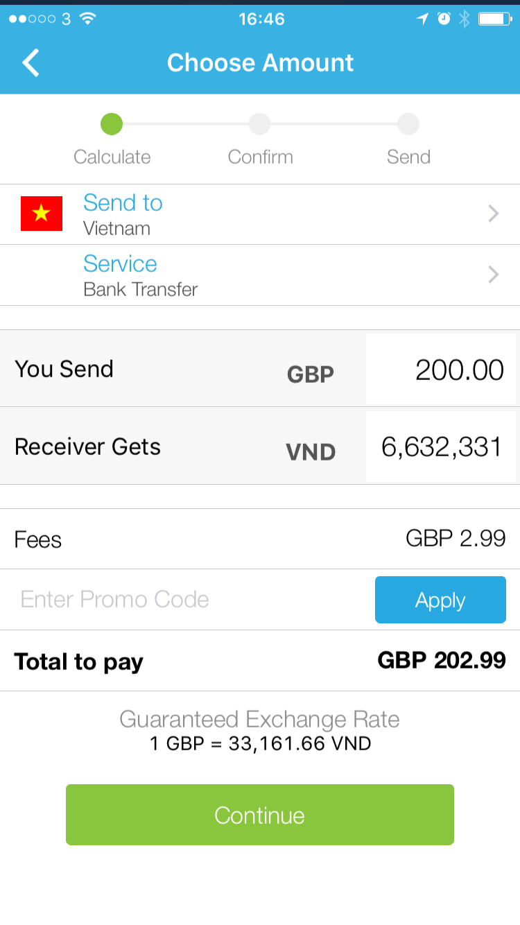 WorldRemit iOS app - Vietnam