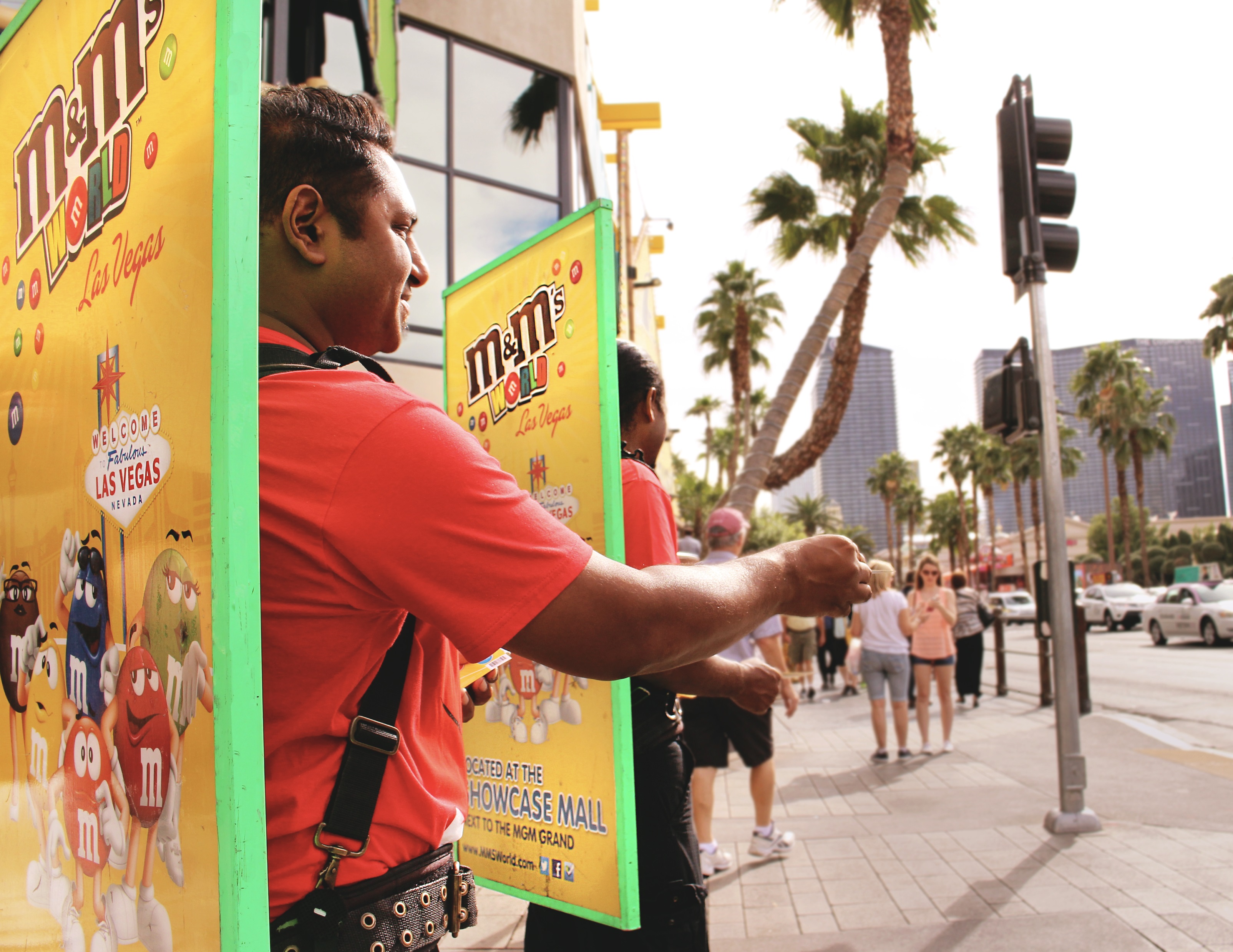 Walking billboard street teamer