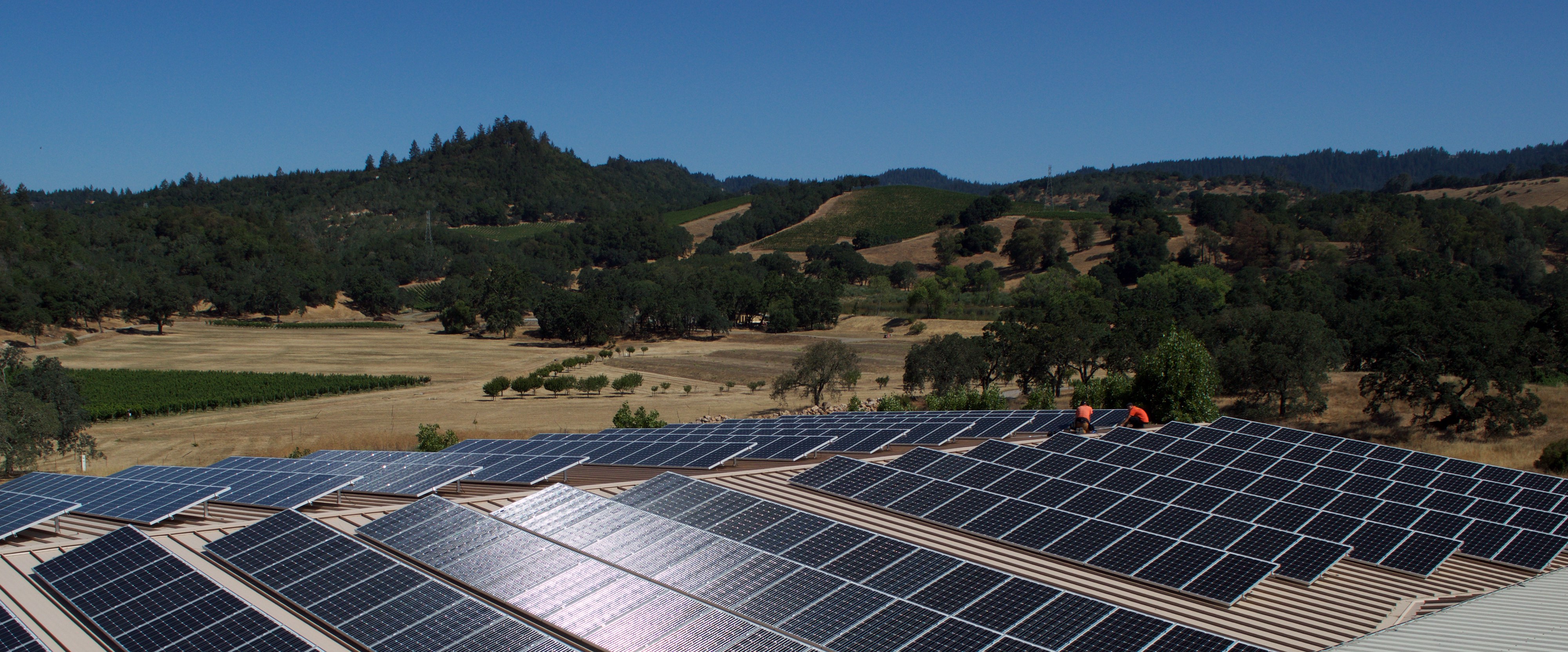 . Producing 475,100 kWh/y, the system will significantly reduce the winery’s production facility electrical costs.