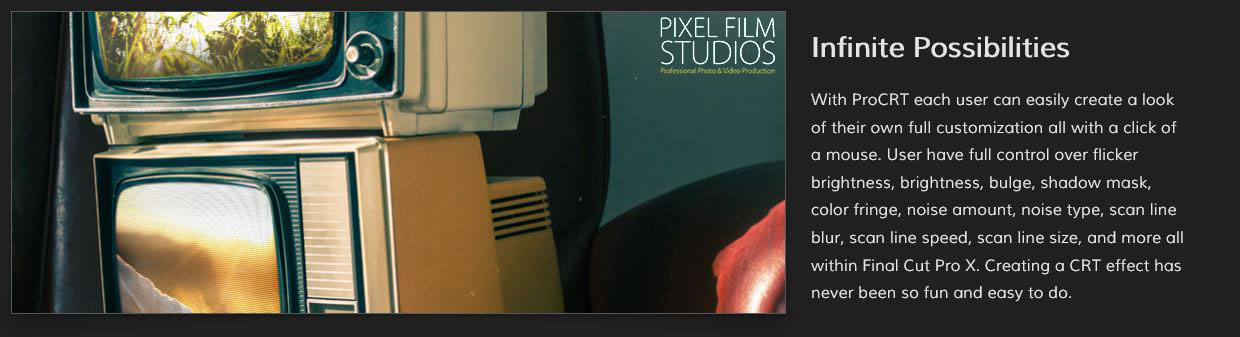 Pixel Film Studios Pro CRT Plugin.