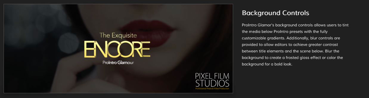 Pixel Film Studios Pro Intro Glamour Plugin.