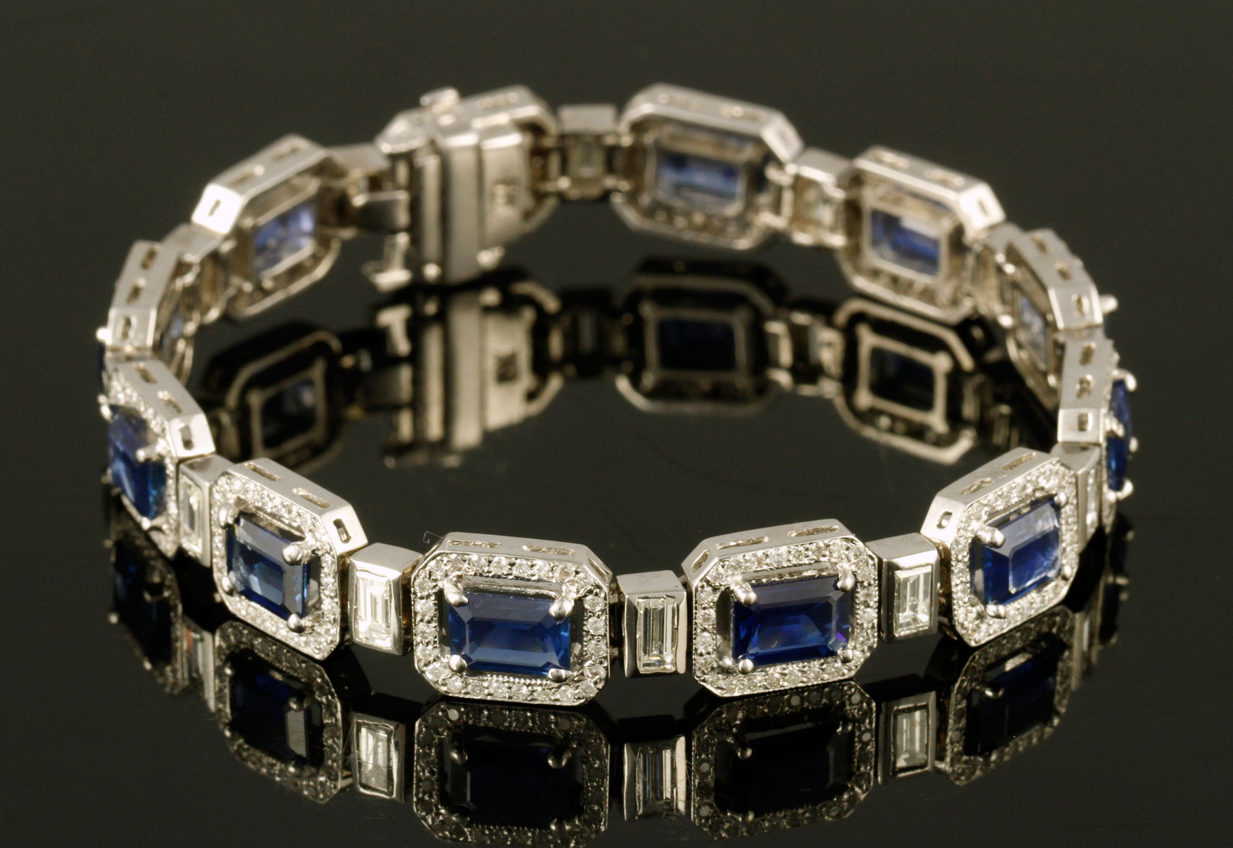 18K Sapphire and Diamond Bracelet