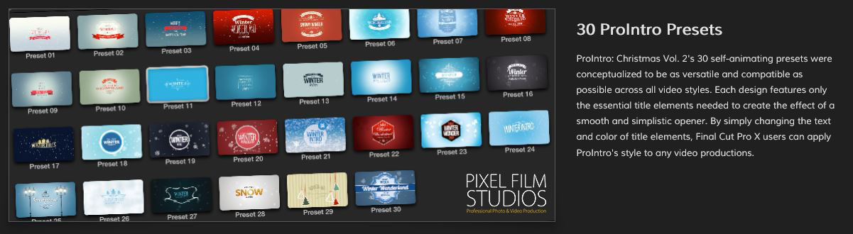Pixel Film Studios ProIntro Christmas Volume 2 Plugin.