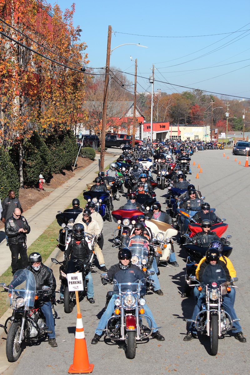 Nearly 300 Raleigh H.O.G. members helped Ray Price Harley-Davidson deliver 50 bicycles and $3,000 to the Marines' Toys For Tots on Dec. 5, 2015.