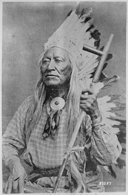 Historical photo of Shoshone Chief Washakie, namesake of Wyoming town of Fort Washakie and known as a champion of education.