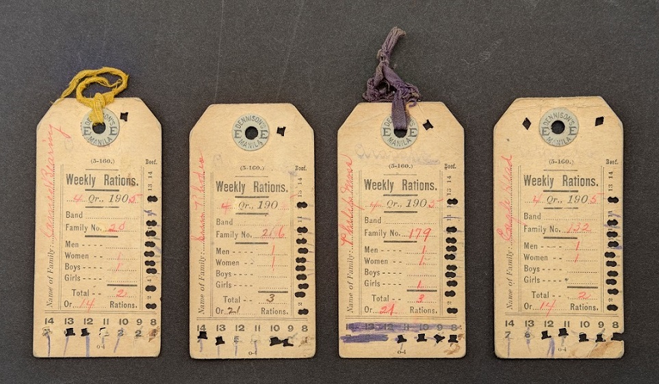 Ration cards from the Wind River Indian Reservation in Wyoming, 1905. From the collection of the Buffalo Bill Center of the West.