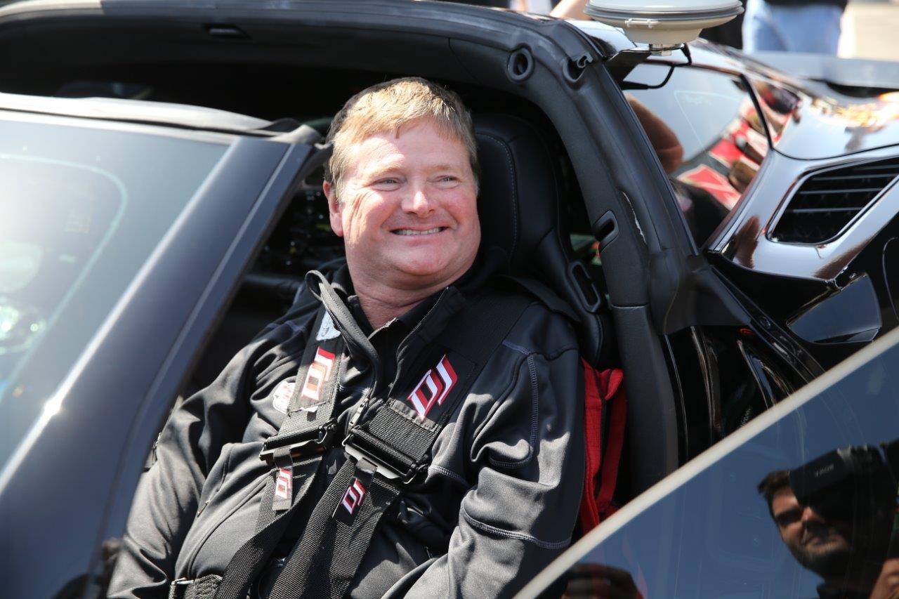 Sam Schmidt at 2015 Long Beach Grand Prix in SAM car.