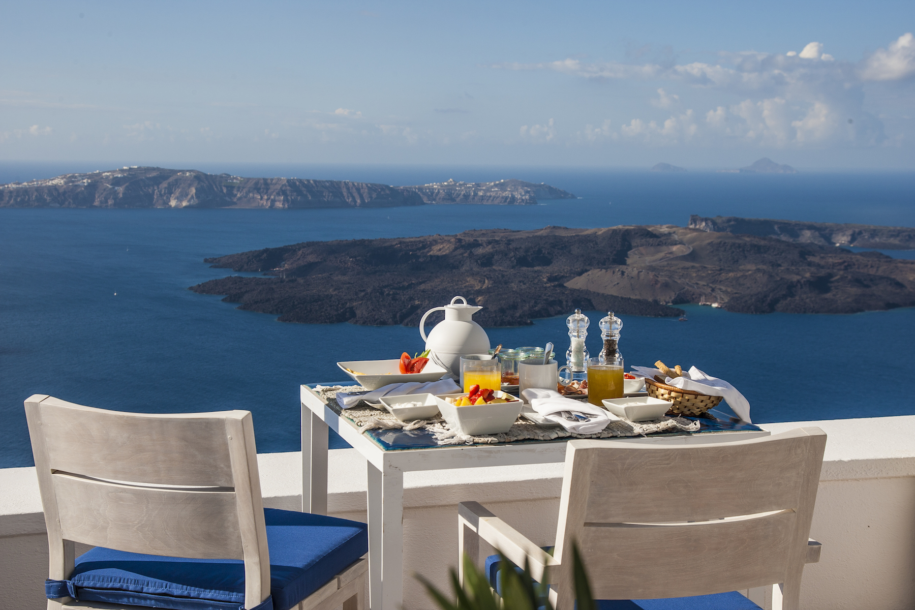 Breakfast view at Iconic Santorini