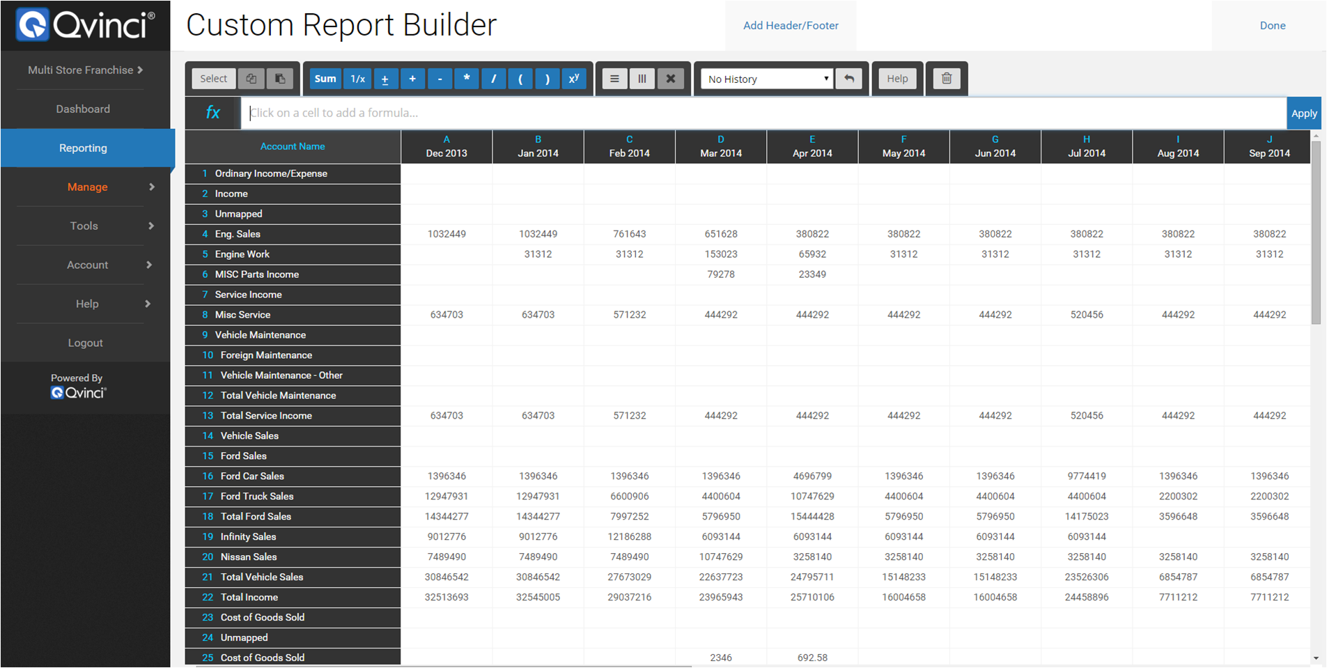 Qvinci's Custom Report Builder