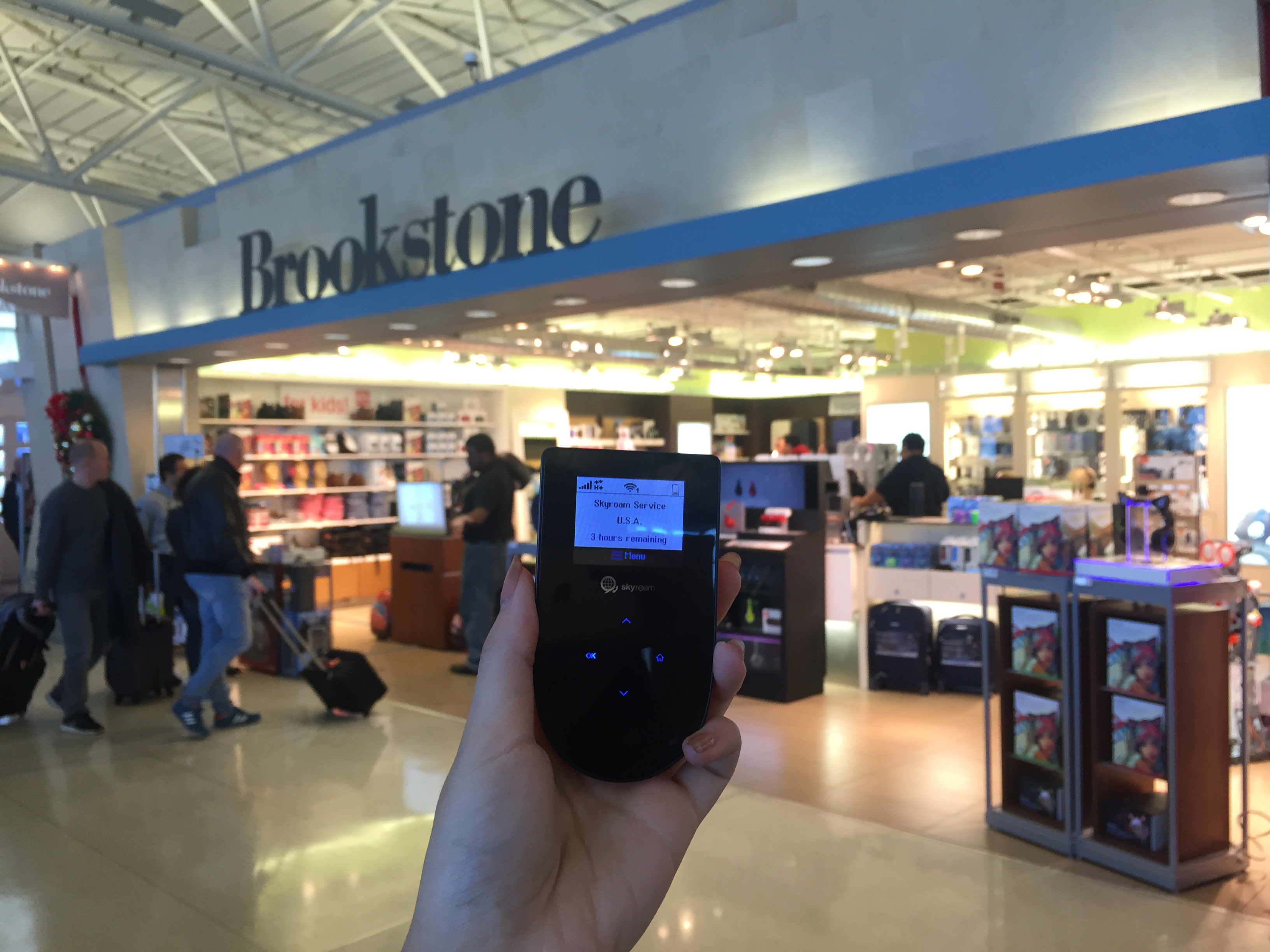 Skyroam's global hotspot at Brookstone's Gift Store in JFK International Airport in NY