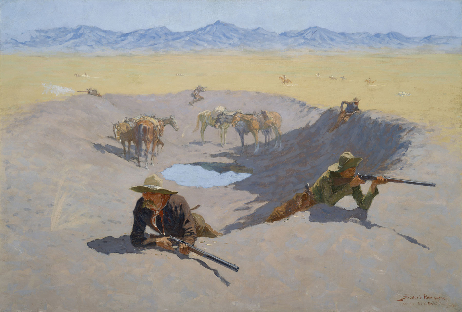 Fight for the Waterhole, Frederic Remington, 1903, The Museum of Fine Arts, Houston