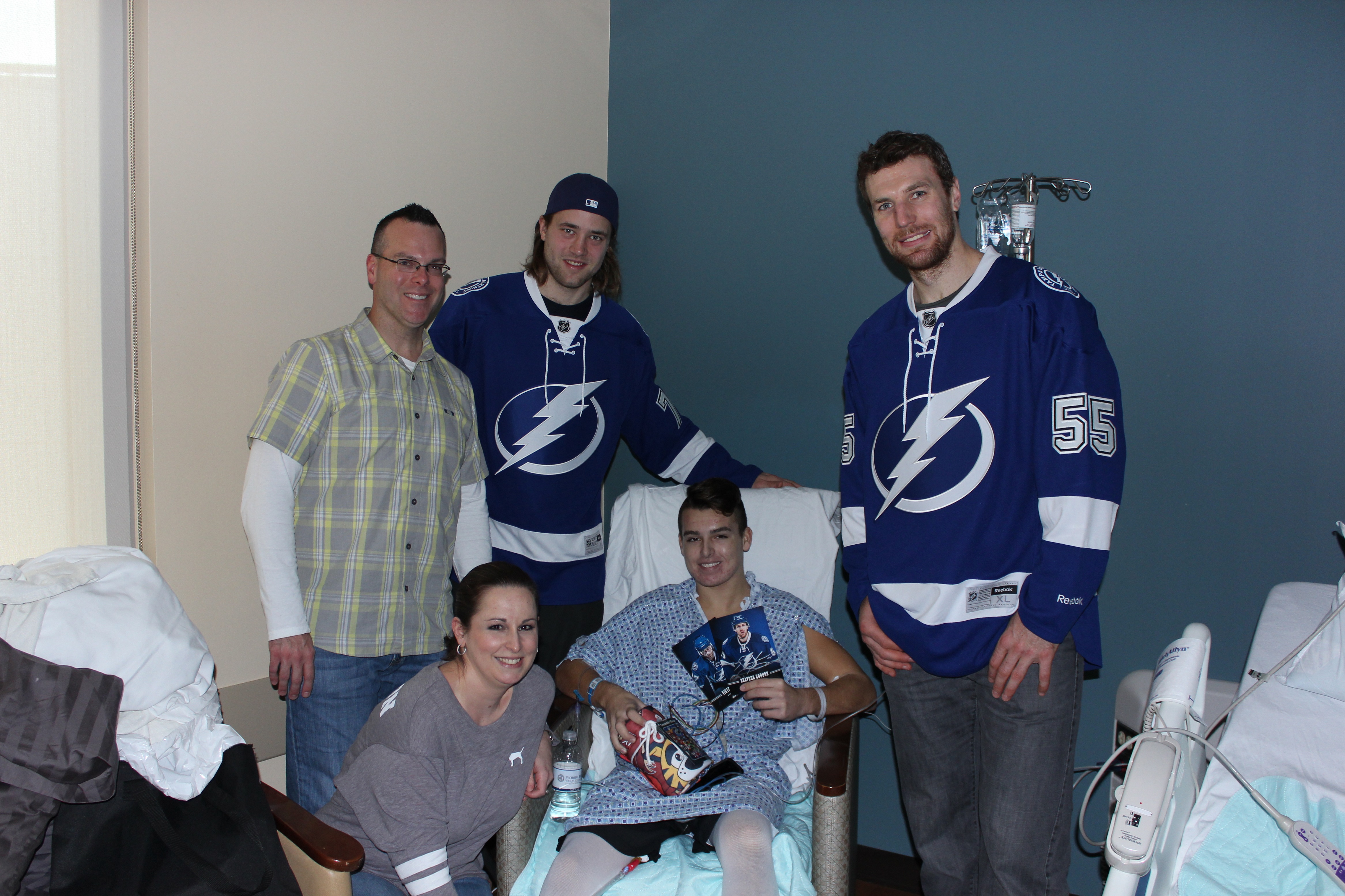 Lightning Players Visit Patients at Florida Hospital Wesley Chapel