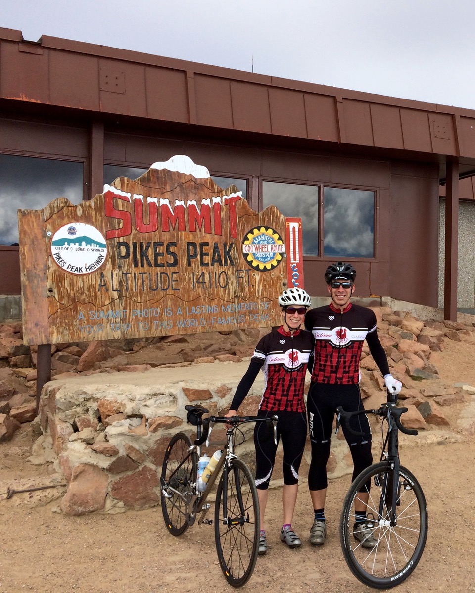 Guillermo Rojas Jr. and Amanda Puskar (left) on the summit of Colorado’s Pikes Peak. Photograph courtesy Guillermo Rojas Jr.