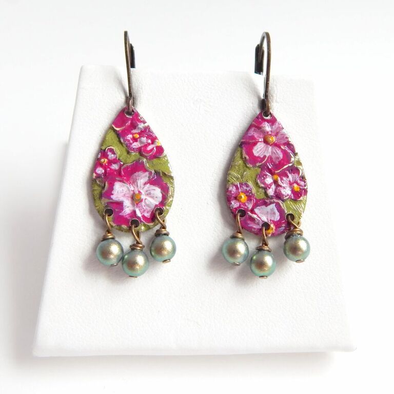 Floral Hand Painted Earrings from LoveYourBling®,
