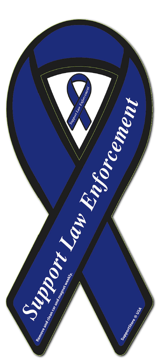 Support Law Enforcement ribbon car magnet