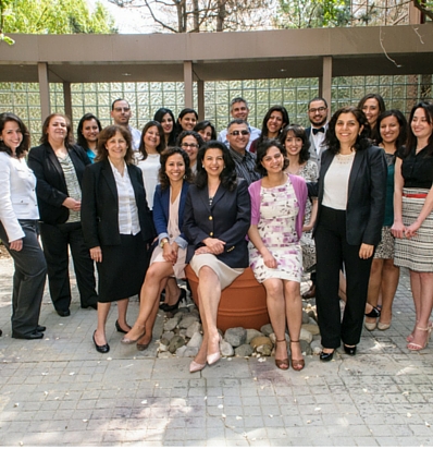 Staff from Coptic Orphans' offices in Egypt, Canada, and Australia meet for training and consultations at the U.S. headquarters in Fairfax, VA, May 2015.
