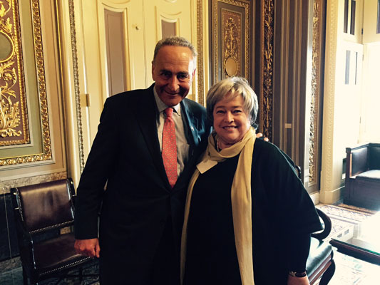 U.S. Senator Chuck Schumer met with LE&RN Spokesperson Kathy Bates in Washington, D.C.