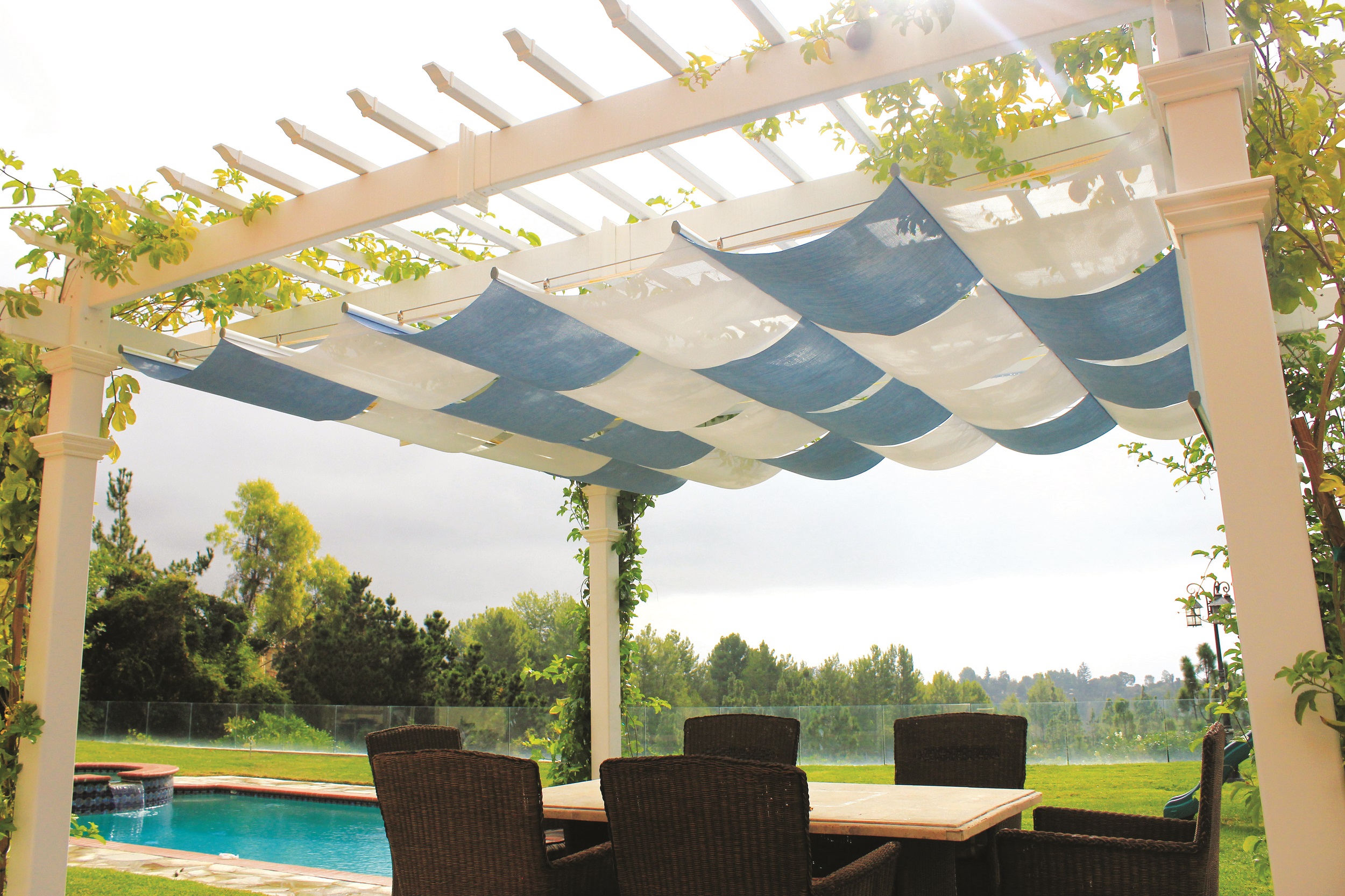 Infinity Canopy modular slide on wire shade system