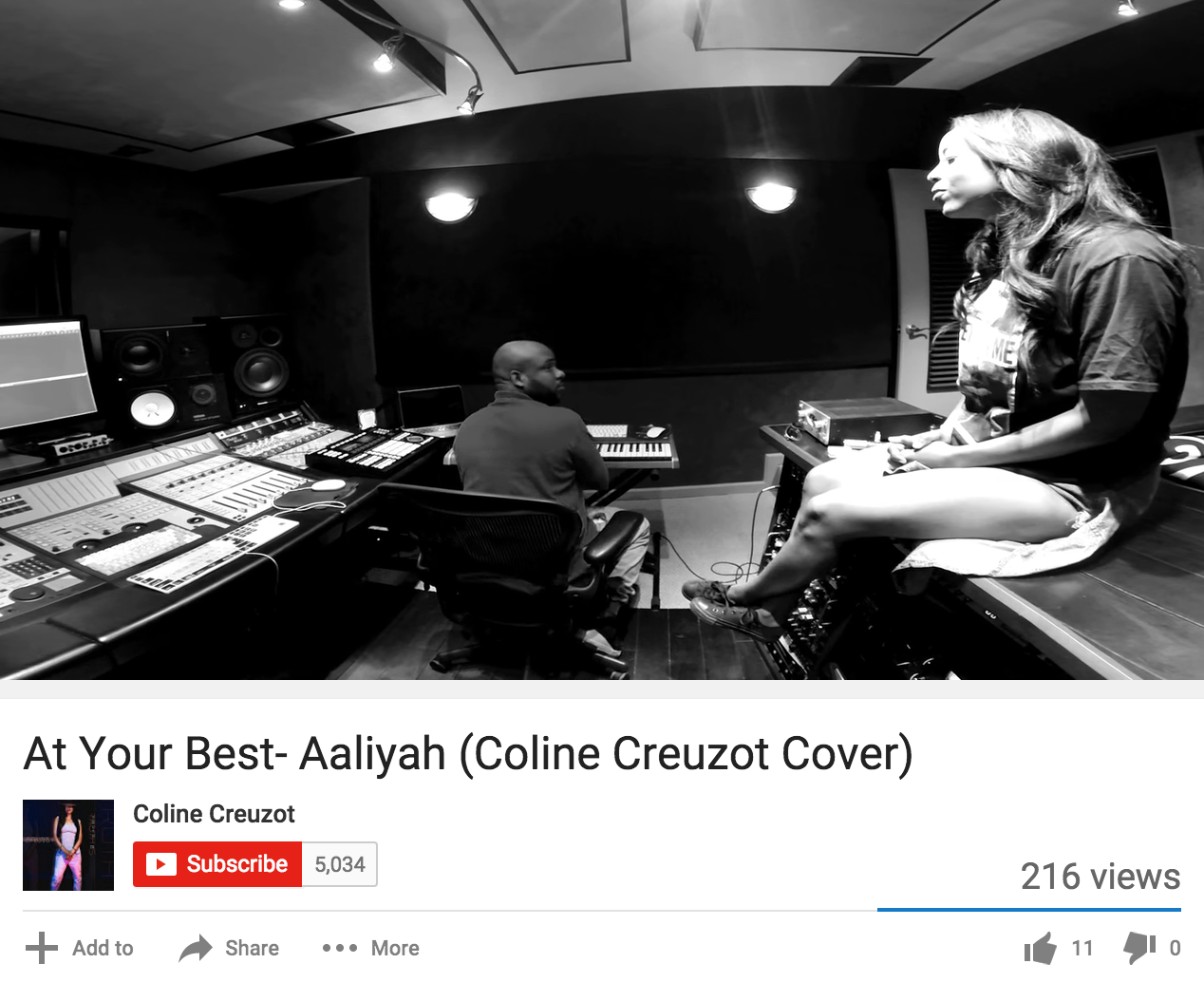 To view Coline Creuzot's acoustic cover of Aaliyah's "At Your Best," please visit her YouTube channel.