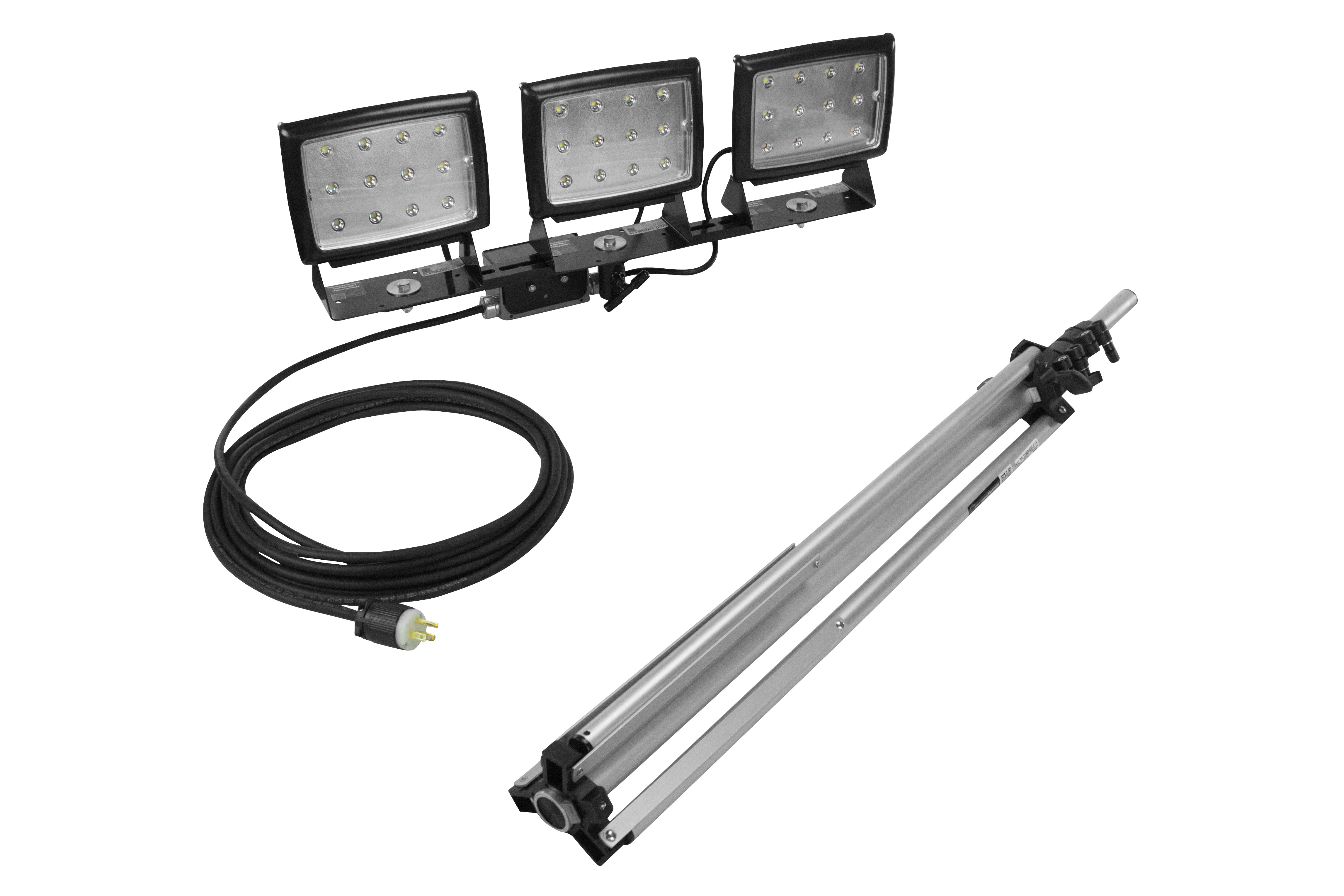 Collapsible Tripod Equipped with Three 40 Watt LED Flood Lights