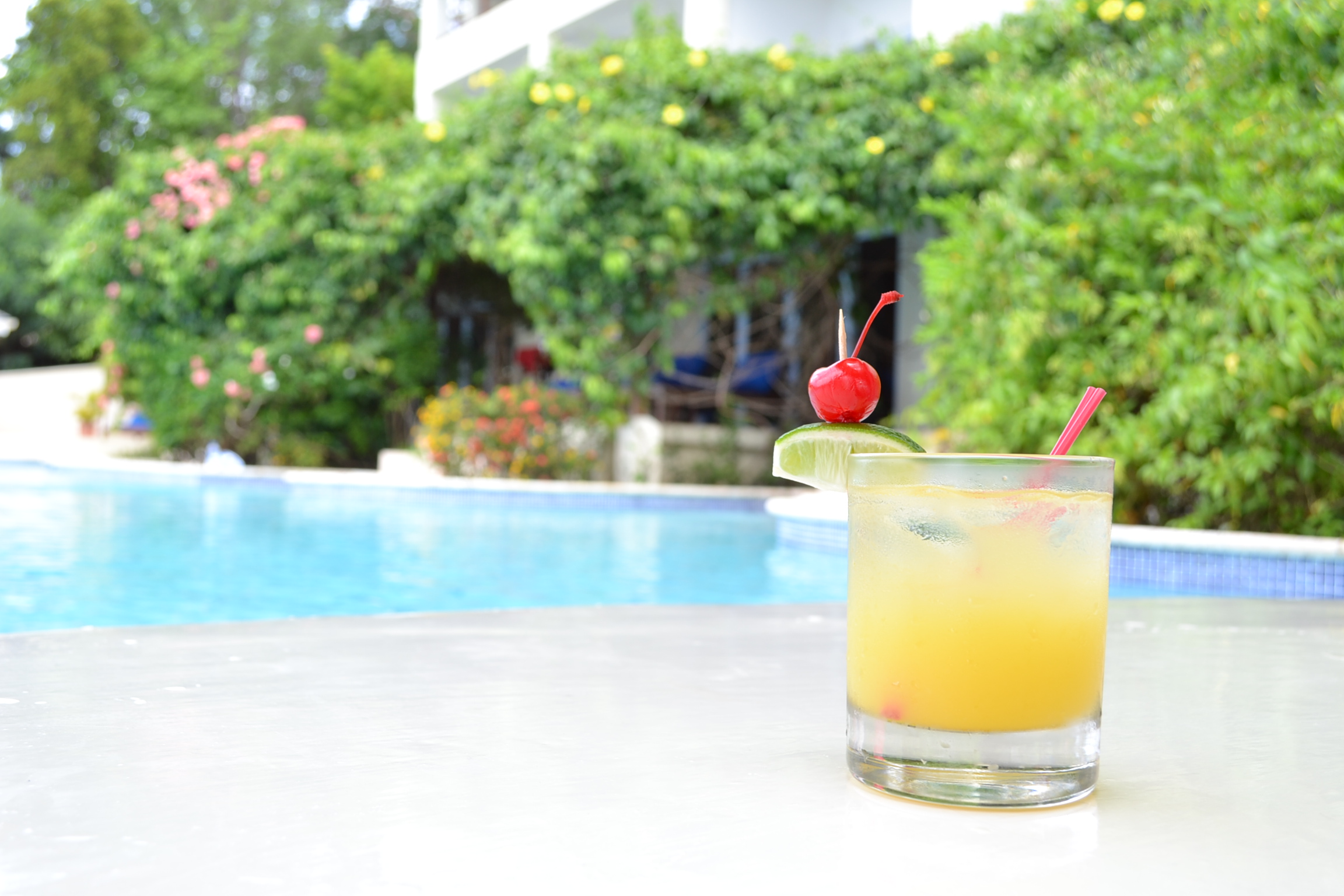 The swim-up pool bar at Calabash Cove is refreshing!