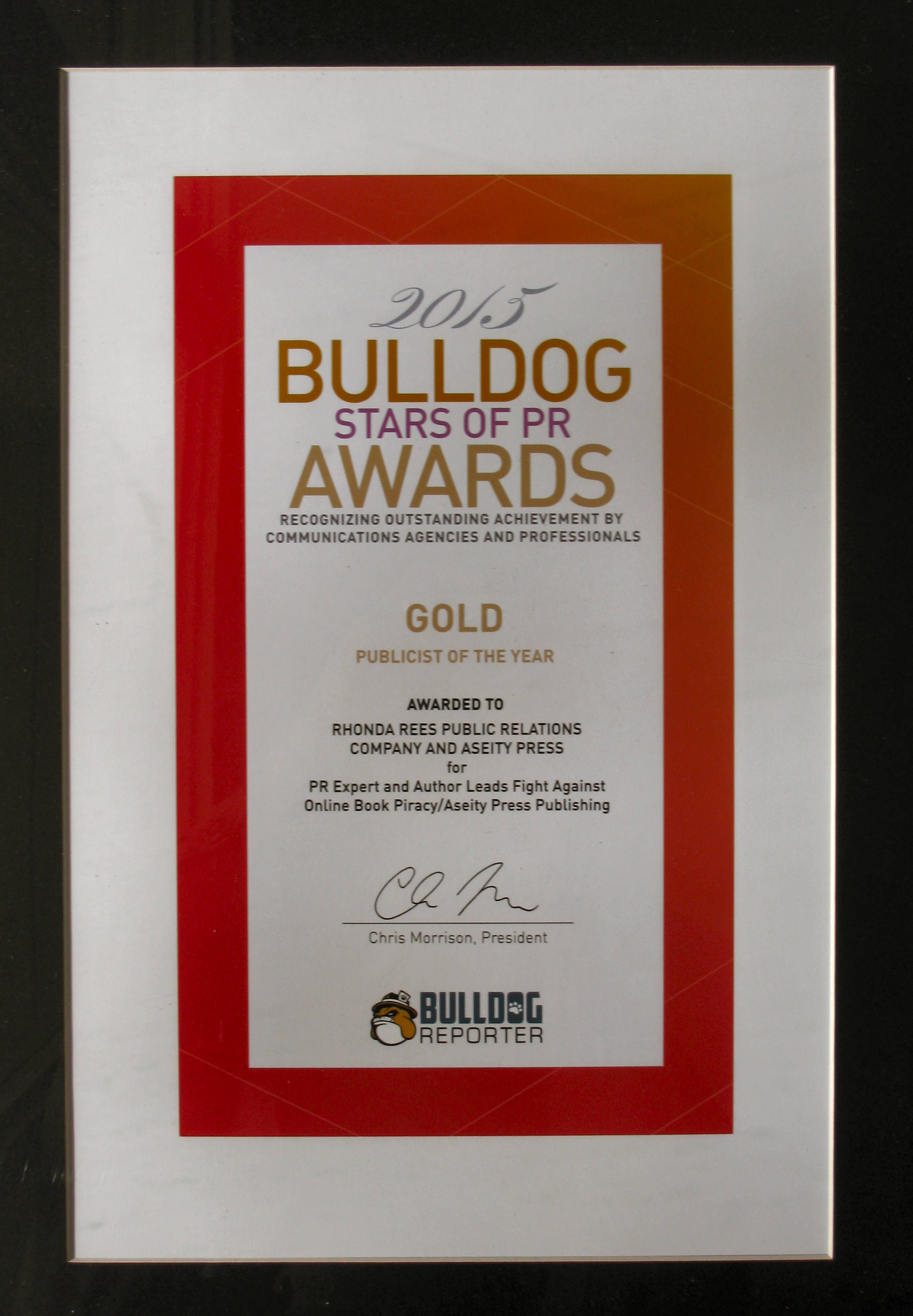 Bulldog Reporter Stars of PR Publicist of the Year Award