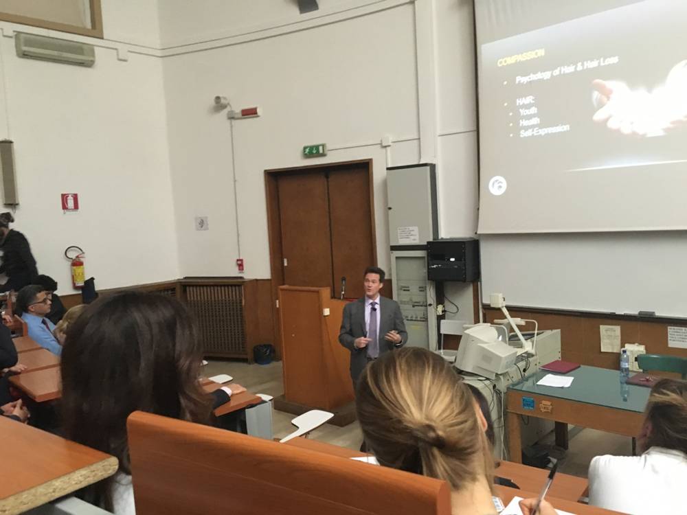 Dr. Alan J. Bauman presenting to physicians, faculty and students at the University of Bologna in Italy.