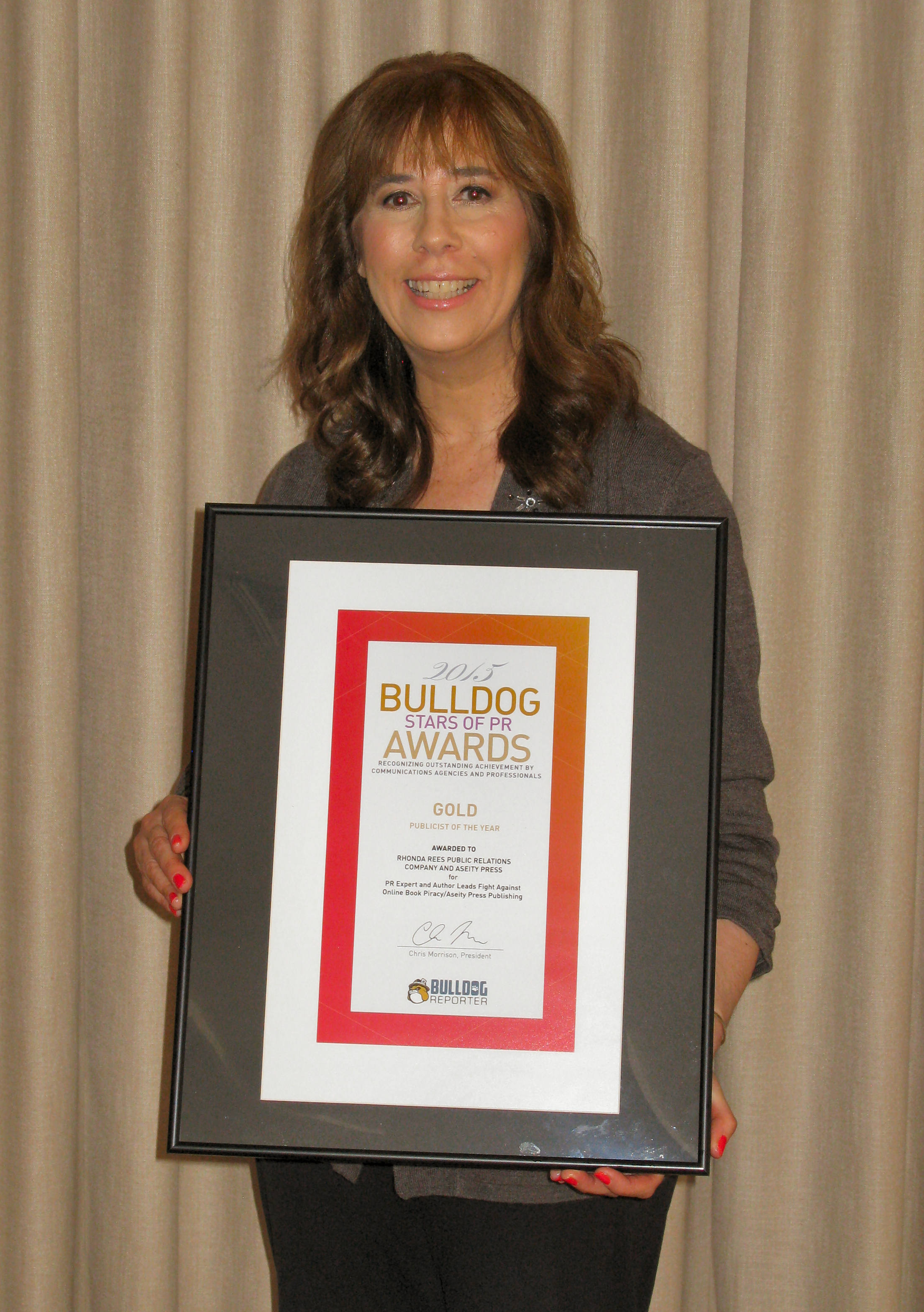 Rhonda Rees and Bulldog Reporter Award
